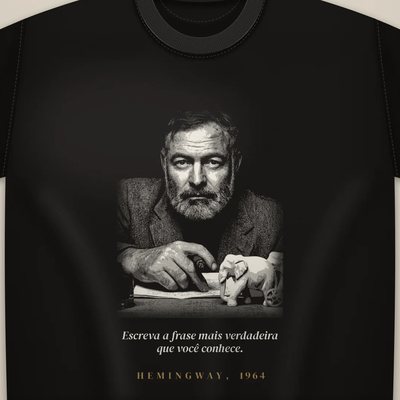 Camiseta com a arte Hemingway · a frase mais verdadeira